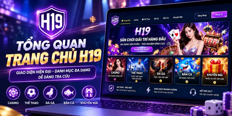 Giao diện trang chủ và danh mục H19